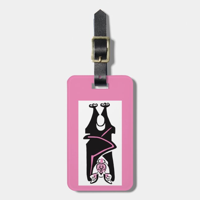 Travel  - Hand drawn -Black BAT- Wildlife - Luggage Tag (Front Vertical)