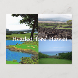 Travel Hawaii Fore Golf Postcard