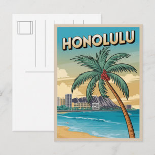 Travel Honululu, Hawaii tropical beach gifts Postcard