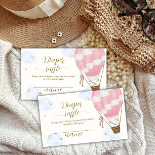 Travel Hot Air Balloon Diaper Raffle Baby Shower  Enclosure Card