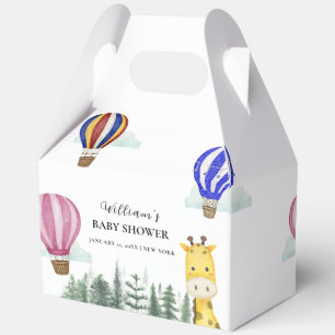 Travel Hot Air Balloon Jungle Giraffe Baby Shower Favour Box