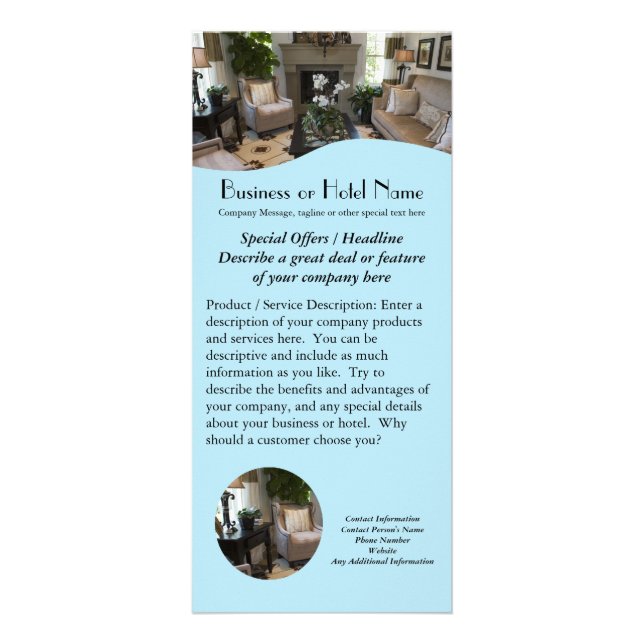 Travel, Hotel, Decorator Rack Cards Flyer Printing (Front)