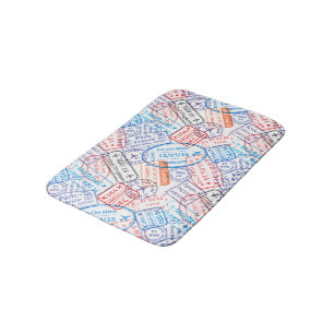 Travel icon bath mat