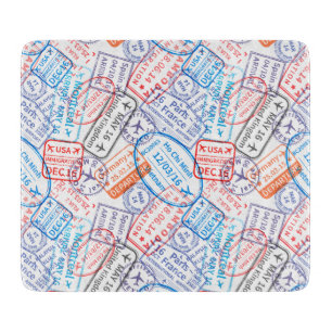 Travel icon cutting board