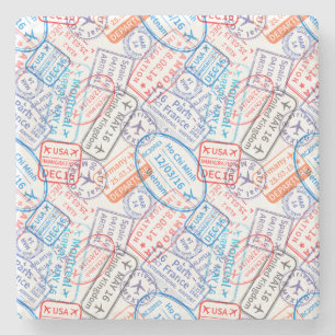 Travel icon stone coaster