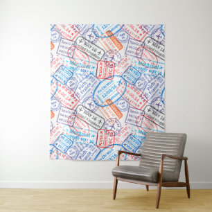 Travel icon tapestry