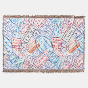 Travel icon throw blanket
