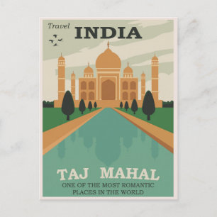 Travel India Taj Mahal /Retro Postcard