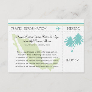 Travel Information Boarding Pass TO MEXICO Invitation