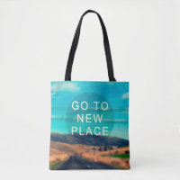 Travel inspiration quote - Go to new place. Retro