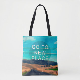 Travel inspiration quote - Go to new place. Retro  Tote Bag