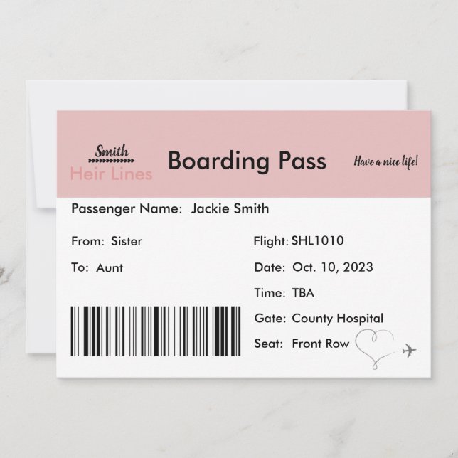 Travel Inspired Pregnancy Announcement to Parents (Front)