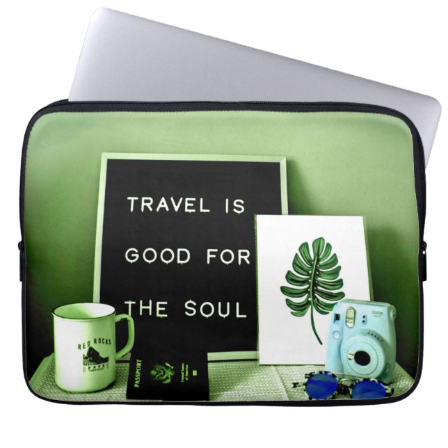 Travel is Good For The Soul Laptop Sleeve (Front)