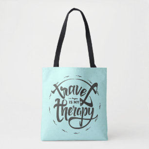Travel Is My Therapy Tote Bag