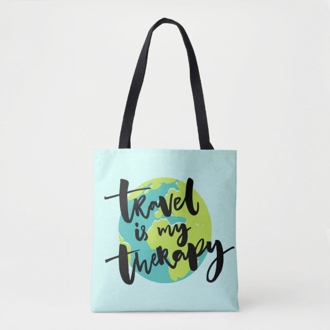 Travel is my Therapy Tote Bag (Front)