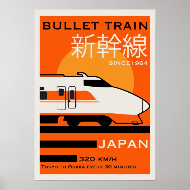 Travel Japan Bullet Train Shinkansen Poster (Front)