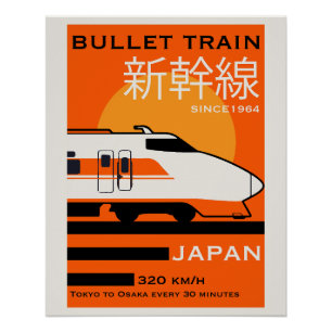 Travel Japan Bullet Train Shinkansen Poster