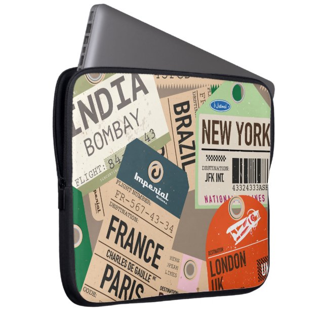 Travel journal laptop sleeve (Front Right)