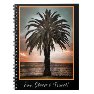 Travel Journal Palm Tree and Sunset Notebook