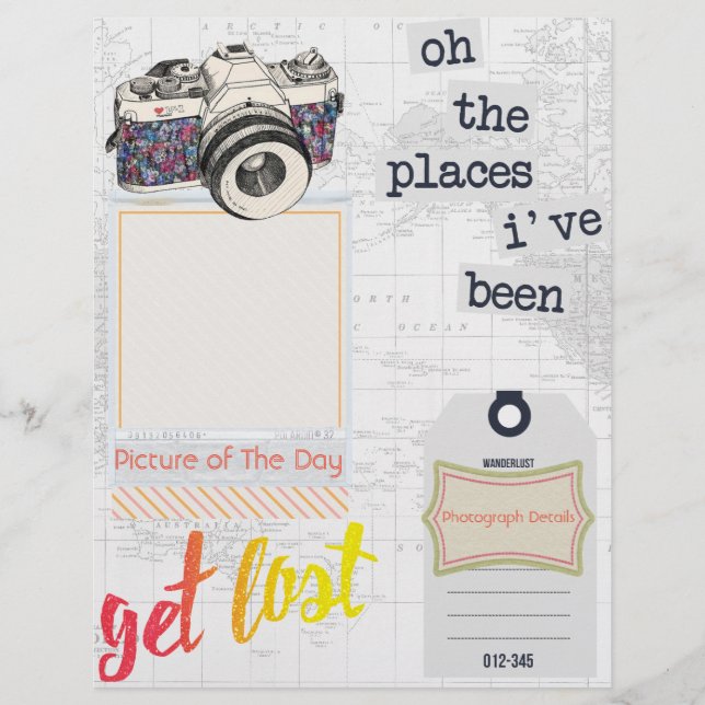 Travel Journal "Picture Of The Day" Vertical Page (Front)