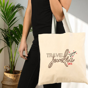 Travel Junkie, Girls Weekend Trip Personalised Large Tote Bag