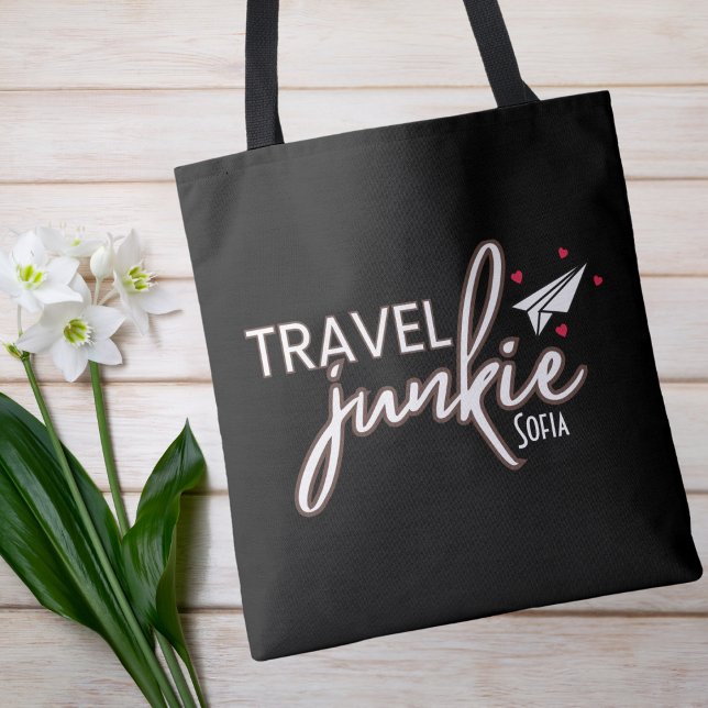 Travel Junkie, Girls Weekend Trip Personalised Tote Bag (Creator Uploaded)