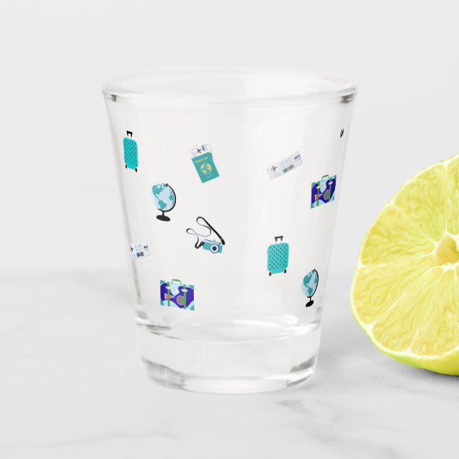 Travel Junkie Shot Glass (Front)