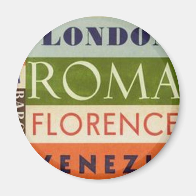 Travel Labels Magnet (Front)