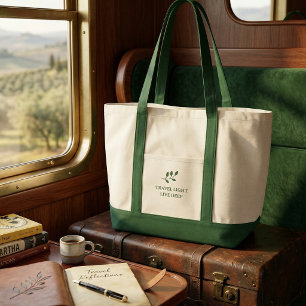 Travel Light Live Deep Minimalist Typography  Tote Bag