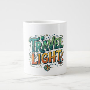 Travel Light – Minimalist Adventure Graphic T-Shir Large Coffee Mug