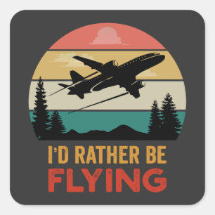 Travel Lover Airplane Adventure Square Sticker