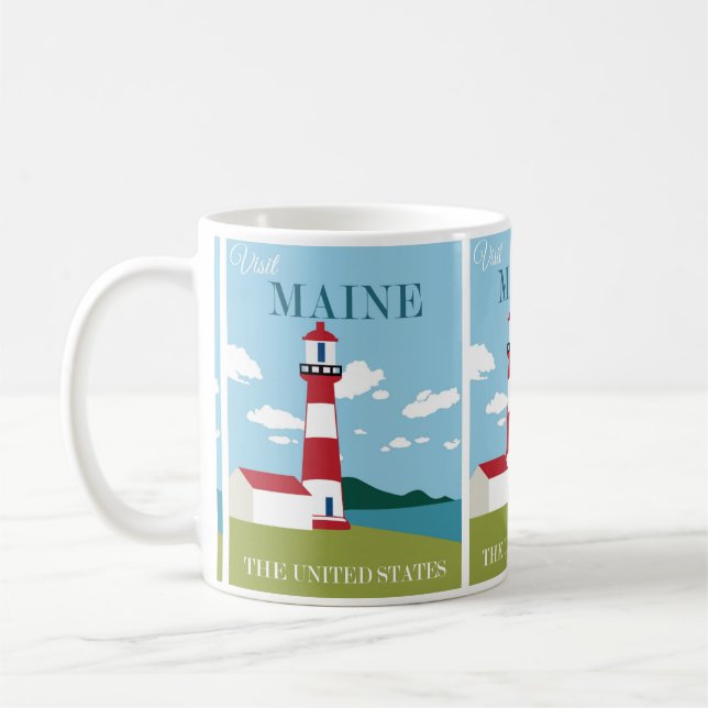 Travel Maine, USA: Holiday Destination  Coffee Mug (Left)