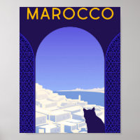 *~* Travel Marocco Morocco Cat Window Ledge Blue