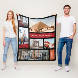 Travel Memories Photo Keepsake Fleece Blanket