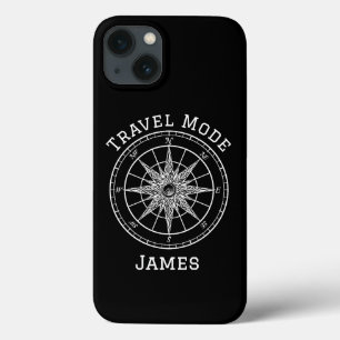 Travel Mode Typography,Vintage Compass,Minimalist iPhone 13 Case