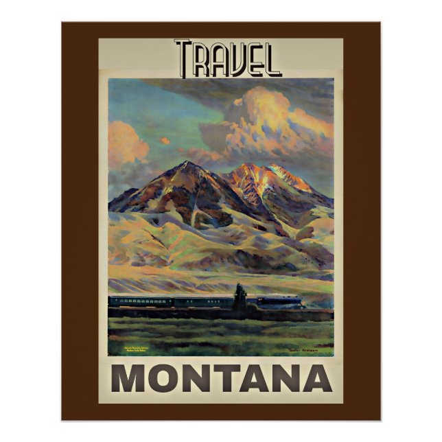 Travel Montana, vintage poster, Poster (Front)