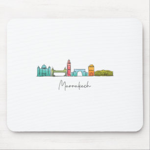Travel Morocco Map Marrakesh Casablanca Tanjier Fe Mouse Pad