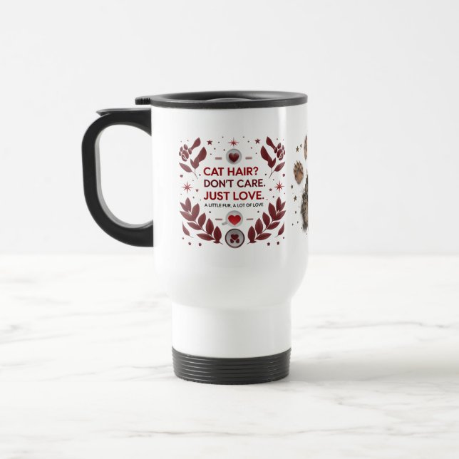 Travel Mug – Bold Red Cat Mum Commuter Cup (Left)