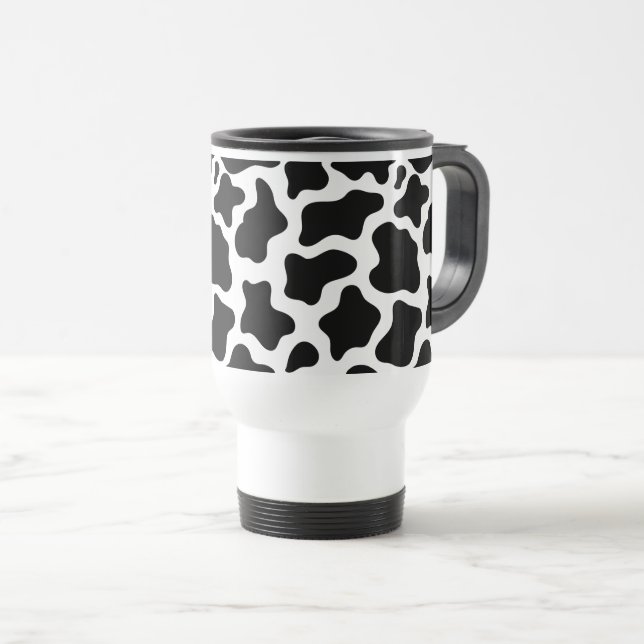 Travel Mug Cow Print  (Front Right)
