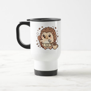 Travel Mug Hedgehog Kawaii Coffee Cute