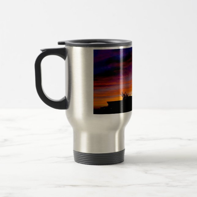 Travel mug insulated with beautiful sunset photo  (Left)