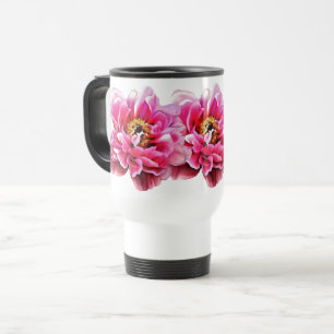 Travel Mug - Pink Peonies