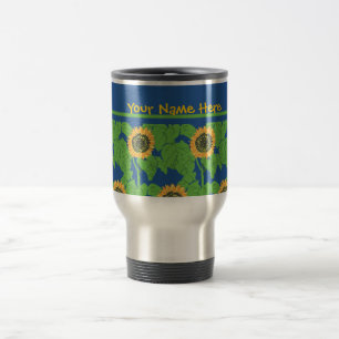 Travel Mug to Customise,  Golden Sunflowers