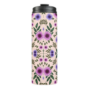 Travel mug with a pastel pink background