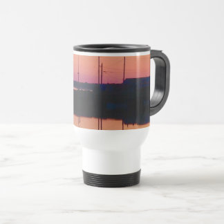 Travel mug with beautiful sunset photo sunset
