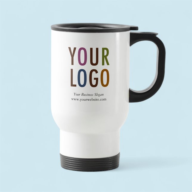 Travel Mug with Custom Company Logo Promotional (MISOOK White Travel Mug with Logo)