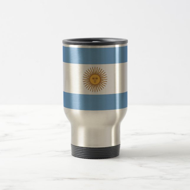 Travel Mug with Flag of Argentina (Center)