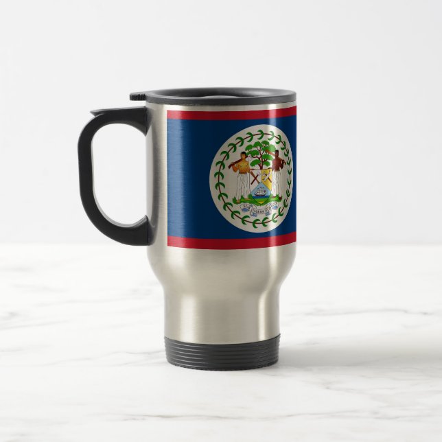 Travel Mug with Flag of Belise (Left)