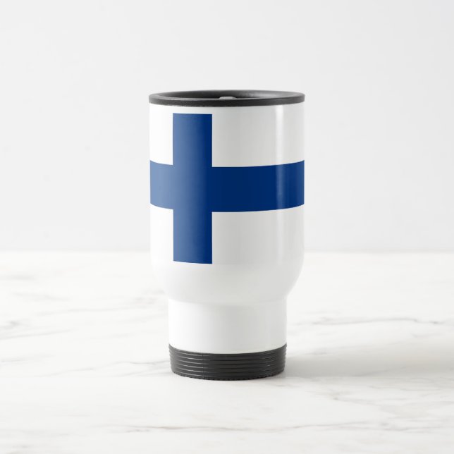 Travel Mug with Flag of Finland (Center)