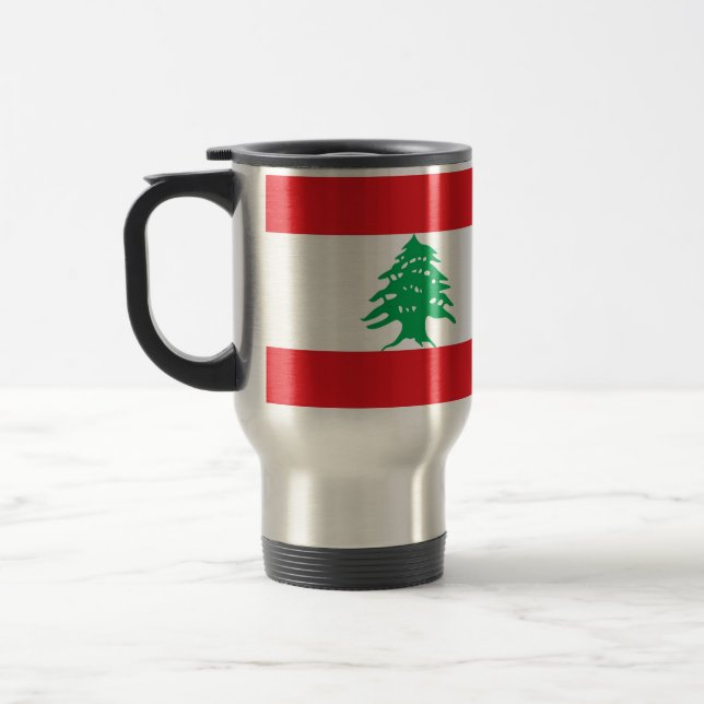 Travel Mug with Flag of Lebanon (Left)